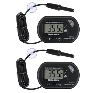 2Pack Digital Aquarium Thermometer with Large LCD Display Reptile Thermometer for Vehicle Terrarium Fish Tank Refrigerator