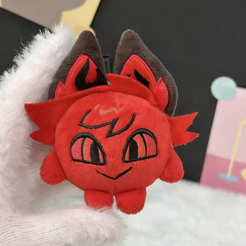Super Cute 12cm Lovely Anime Animation Hazbin Hotel Plush Toy Funny 3V Vox Red Alastor Character Figure Peripherals Plushie Doll