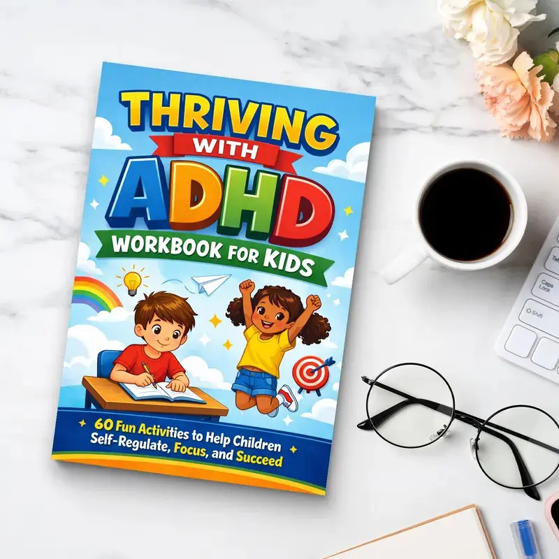 Thriving with ADHD Workbook for Kids: 60 Focus Activities, Self-Regulation Skills, Self-Control Practice, Executive Function Support, Confidence Building and Calm Down Tools