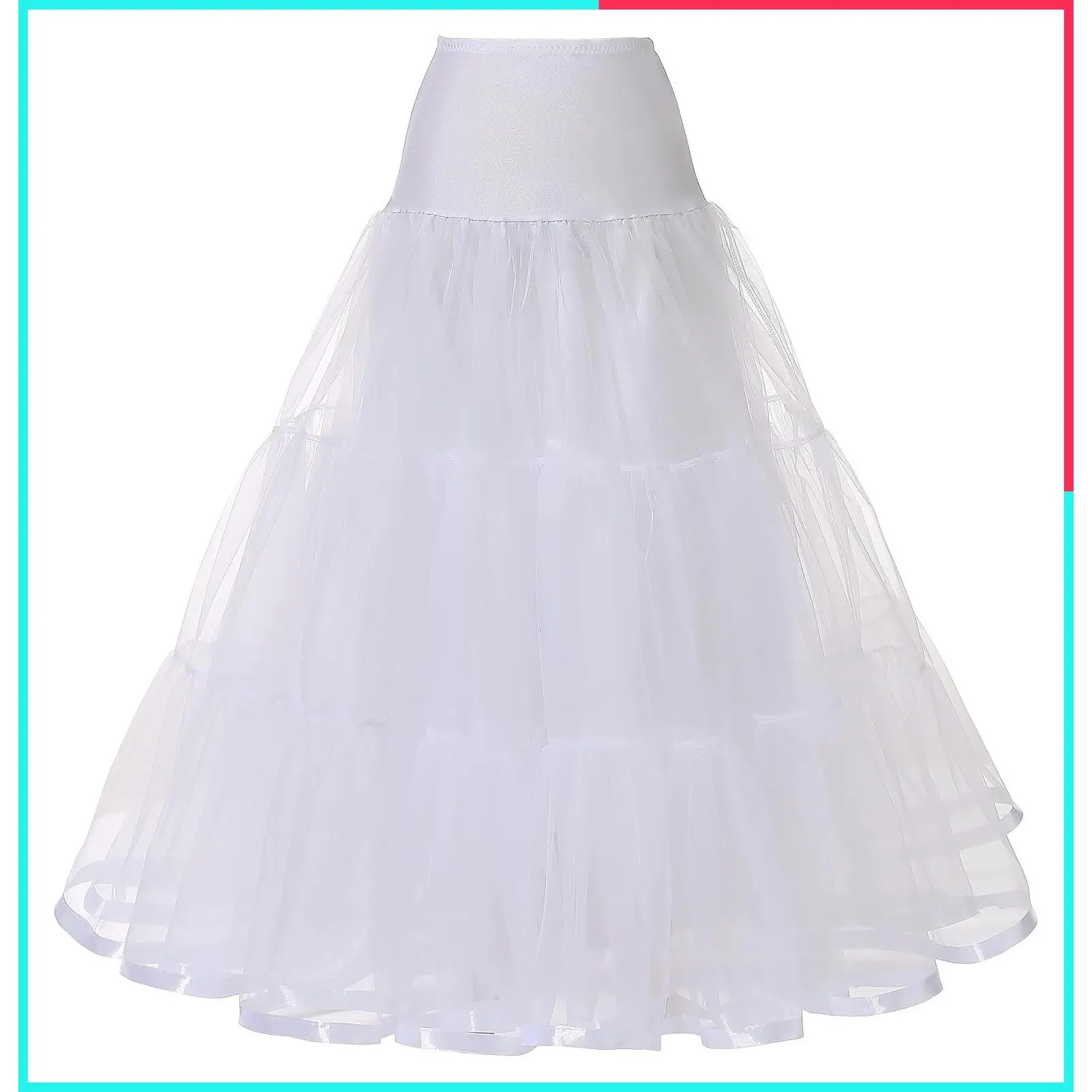 Women's Long Ankle-Length Petticoat Slip Plus Size Crinoline Underskirt for Wedding Prom Evening Dress