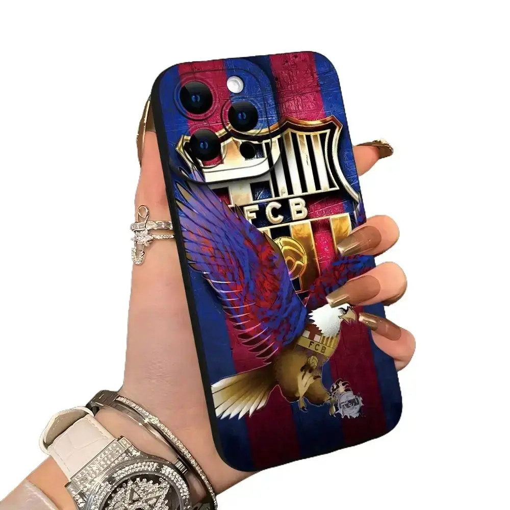 FCB Eagle and Shield Pattern TPU Mobile Phone Case, Shockproof and Anti Fall, Birthday or Festival Gift for Men and Women for iPhone 16 15 14 13 12 11 XS XR X 7 8 Plus Pro Max & Samsung Galaxy S25 EDGE S24 S23 S22 S21 Plus Ultra Smartphone Protection, Dur
