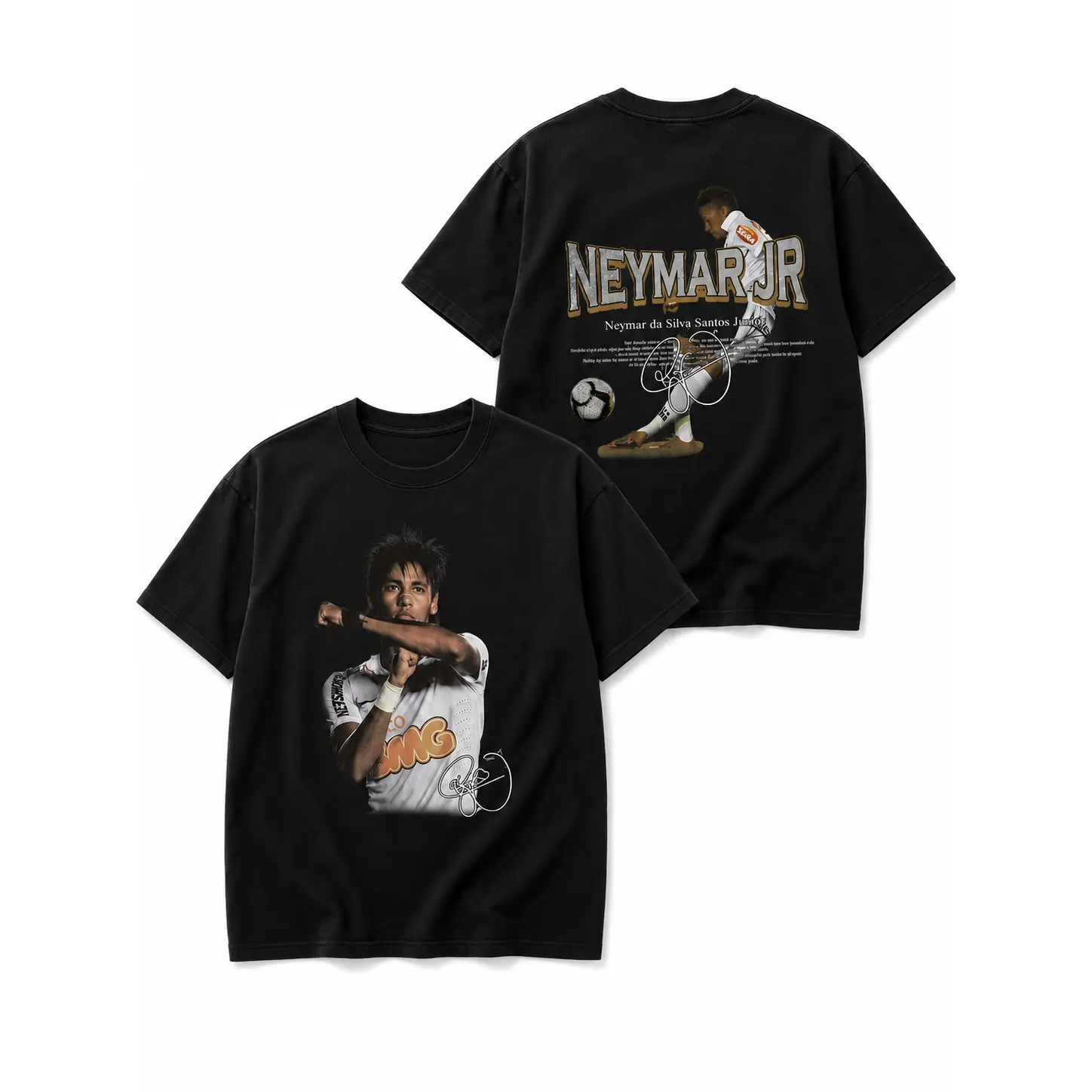 Vintage Soccer Graphic Tee| Football Inspired Y2K Streetwear T-Shirt, Oversized Cotton Shirt for Men Women| Neymar Fan Tee