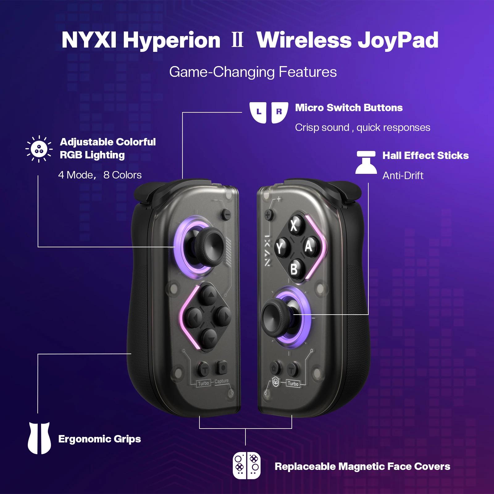 NYXI Hyperion 2 Wireless Game Controller Dual Hall Joycon Gamepad for Nintendo Switch2/Switch OLED/Switch Lite Controller