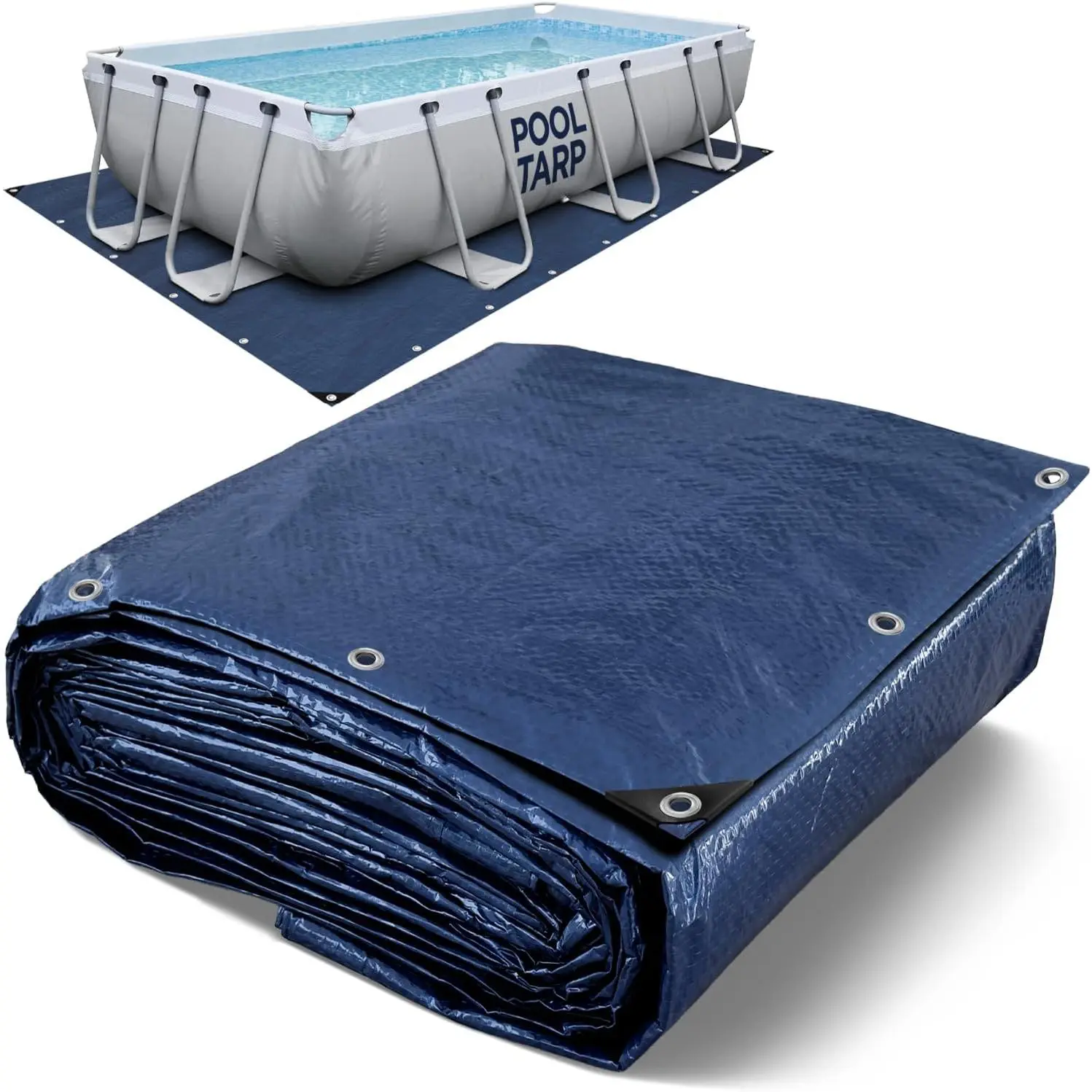 11x7.8 Ft Pool Liner Pad - Mat Tarp for Under Pool, Above Ground Pool Mat, Pool Ground Cloth, Pool Bottom Pad,  PE Tarp, Puncture Protection & Extend Liner Life