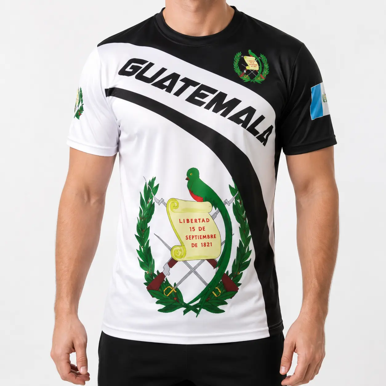 Guatemala Soccer Jersey Shirt Men Women, Guatemalan Flag Quetzal Graphic Short Sleeve Sports Tee, Breathable Crew Neck Fan Top,Guatemala Independence Day Heritage Outfit,clothes,outfits,men's wear,men fashion,summer men clothes,fashion men clothes