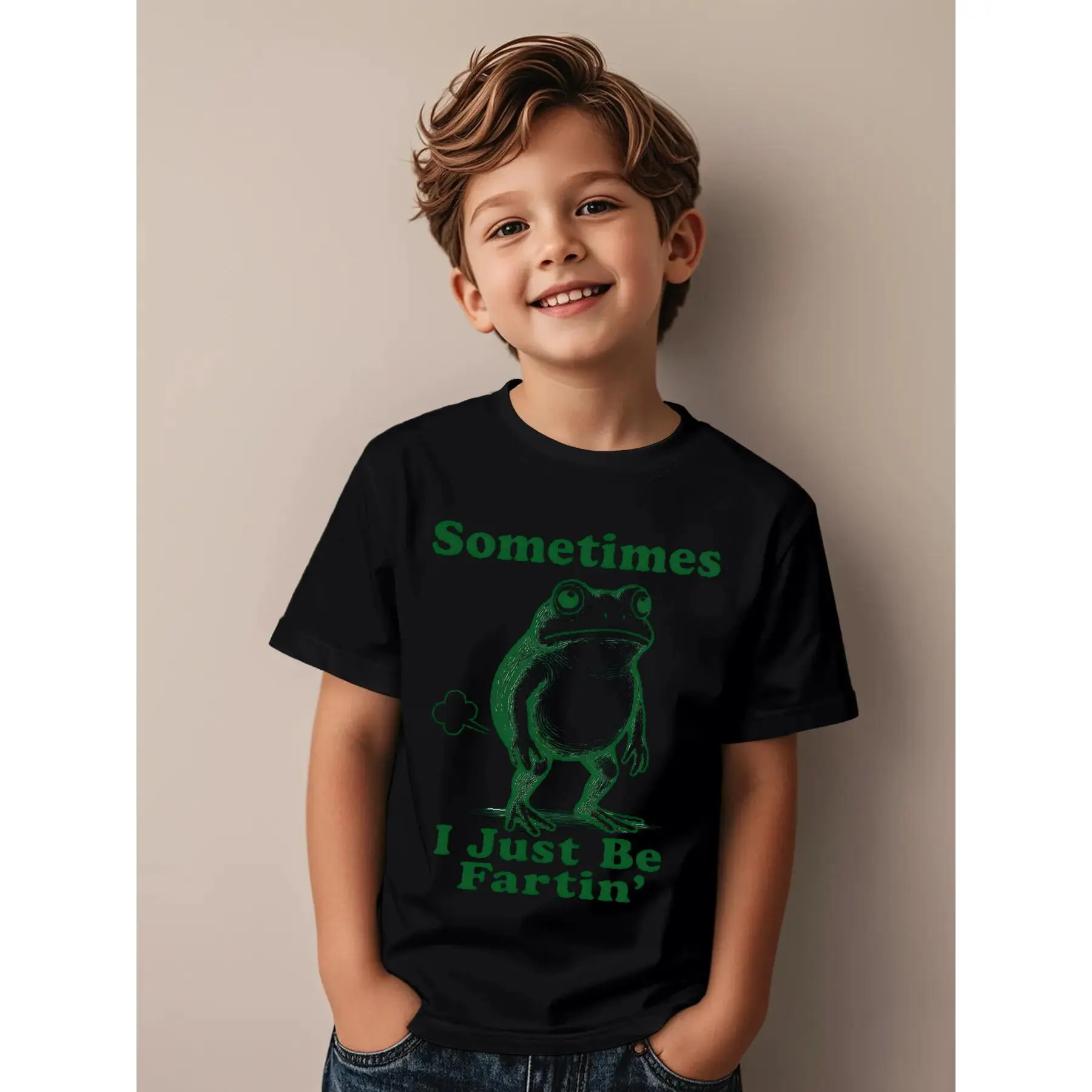 Sometimes I Just Be Fartin' Frog Novelty Awesome Graphic Kid T-Shirt Popular Kid T Shirts Street Style Tees Tops for Kid