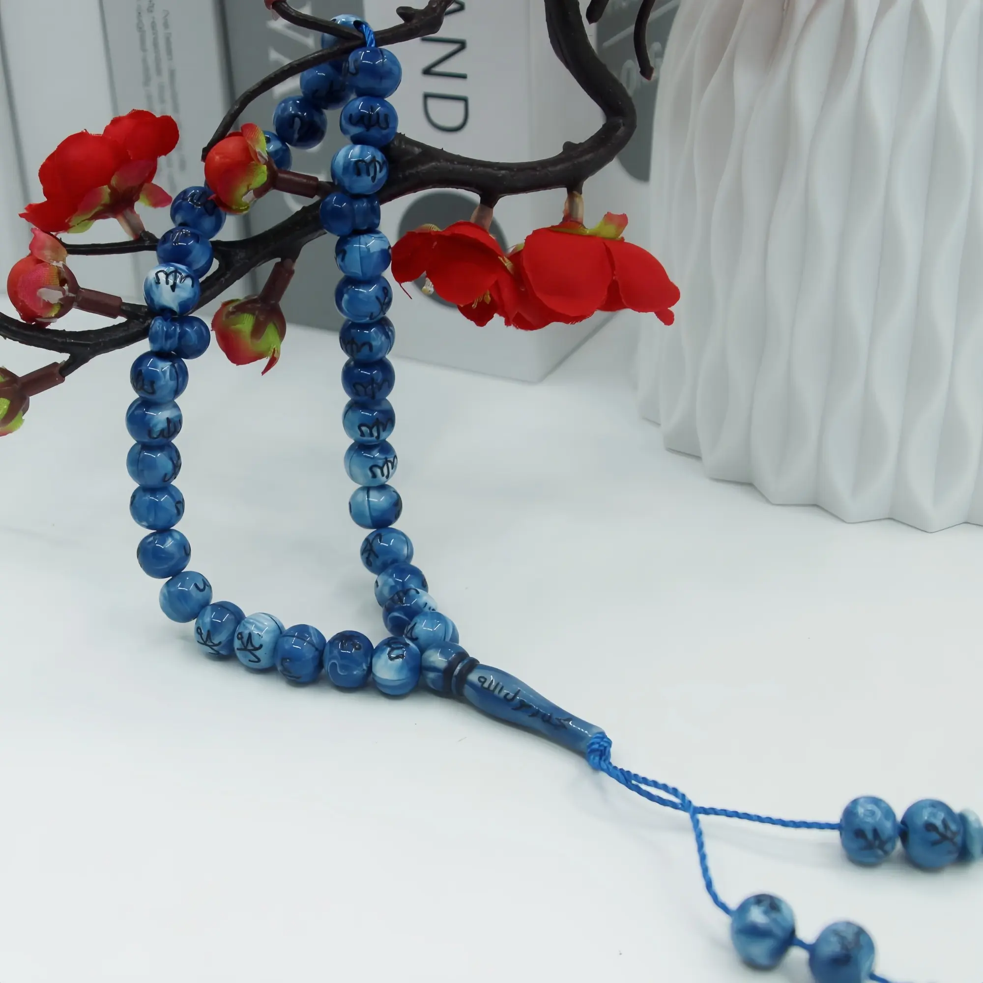 Resin Ave Maria Beads, 33 Pieces, 8mm Size, Ideal for Prayer Jewelry, Durable Resin Material, Perfect for Religious Accessories
