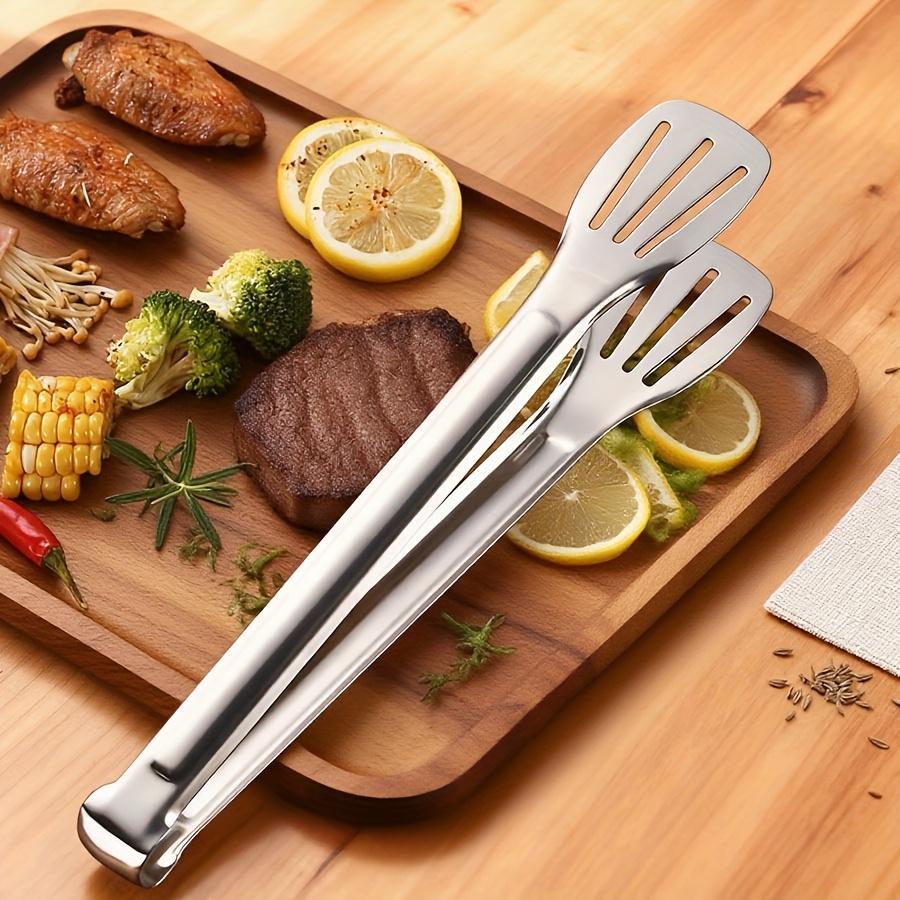 1/2pcs 7-Inch Stainless Steel Tongs | LDQ Buffet Clamps, Party and Grill Tongs, Dishwasher Safe, Suitable for Cooking Steak, Bread, Cake, Ideal for Home Kitchen and Hotel Restaurant