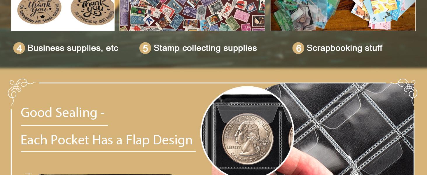 Coin Collection Supplies Holder Book for Collectors, 300 Pockets Coin Collection Organizer Storage Box Case Album for 20/25/ 27/30/ 38mm Coin (Earth pattern black)