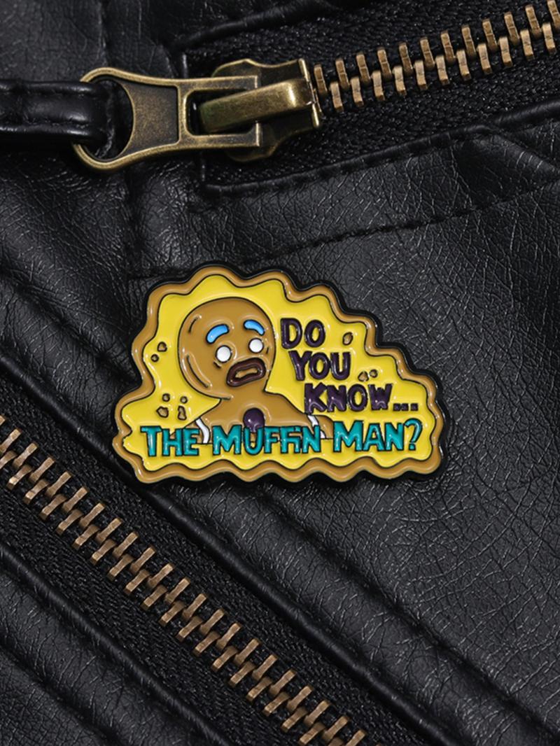 Cartoon Sad Gingerbread Man Design Brooch, Cute Letter Pattern Enamel Pin Suitable for Backpacks, Jeans, Scarves, Hats Decoration, Casual Alloy Jewelry for Men & Women