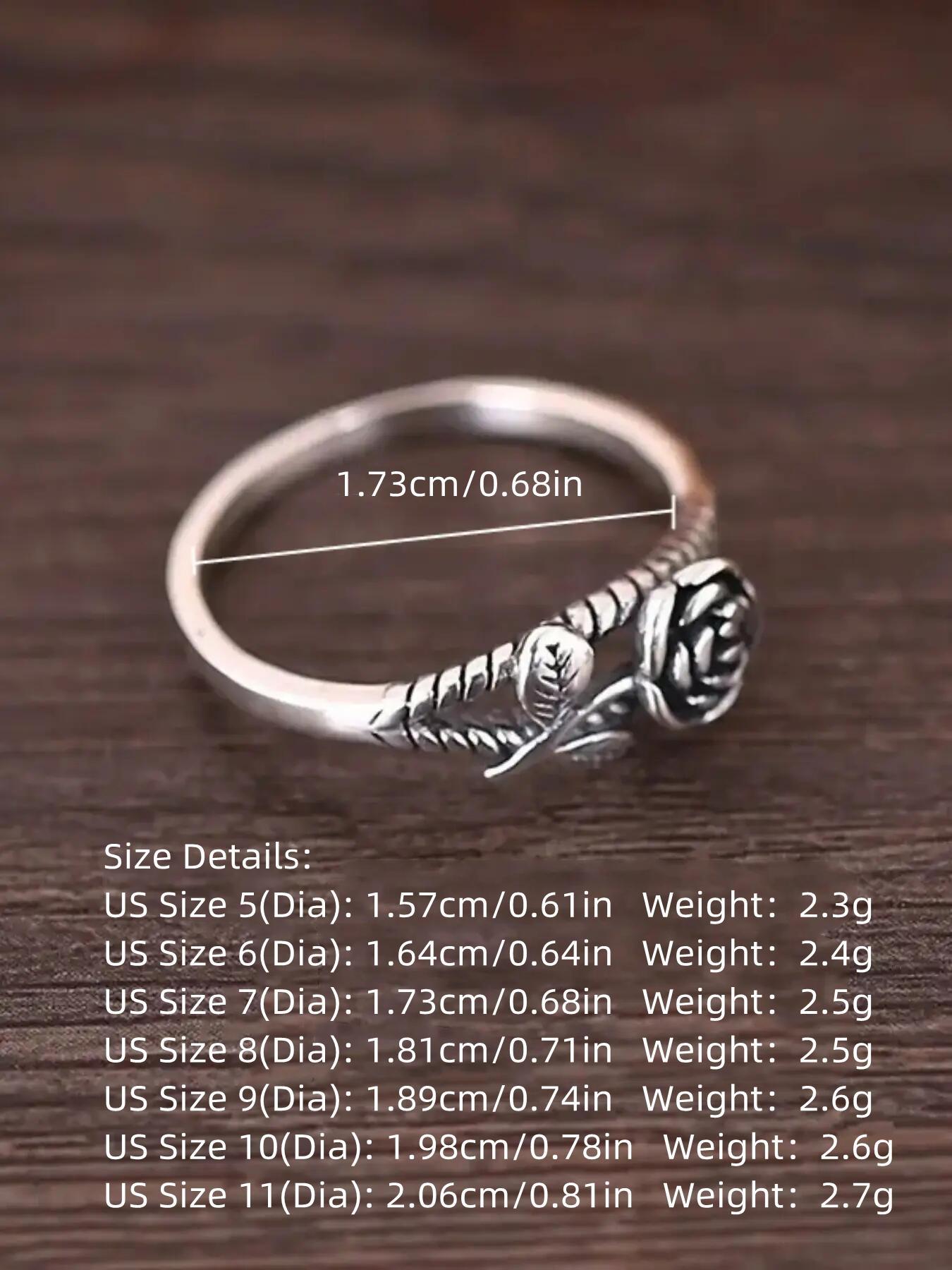 2024 Summer Women's Vintage Rose Design Promise Ring, Trendy All-match Ring for Daily Decoration, Fashion Exquisite Jewelry for Women As Birthday Gift, Valentine's Day, Gift, Statement Rings