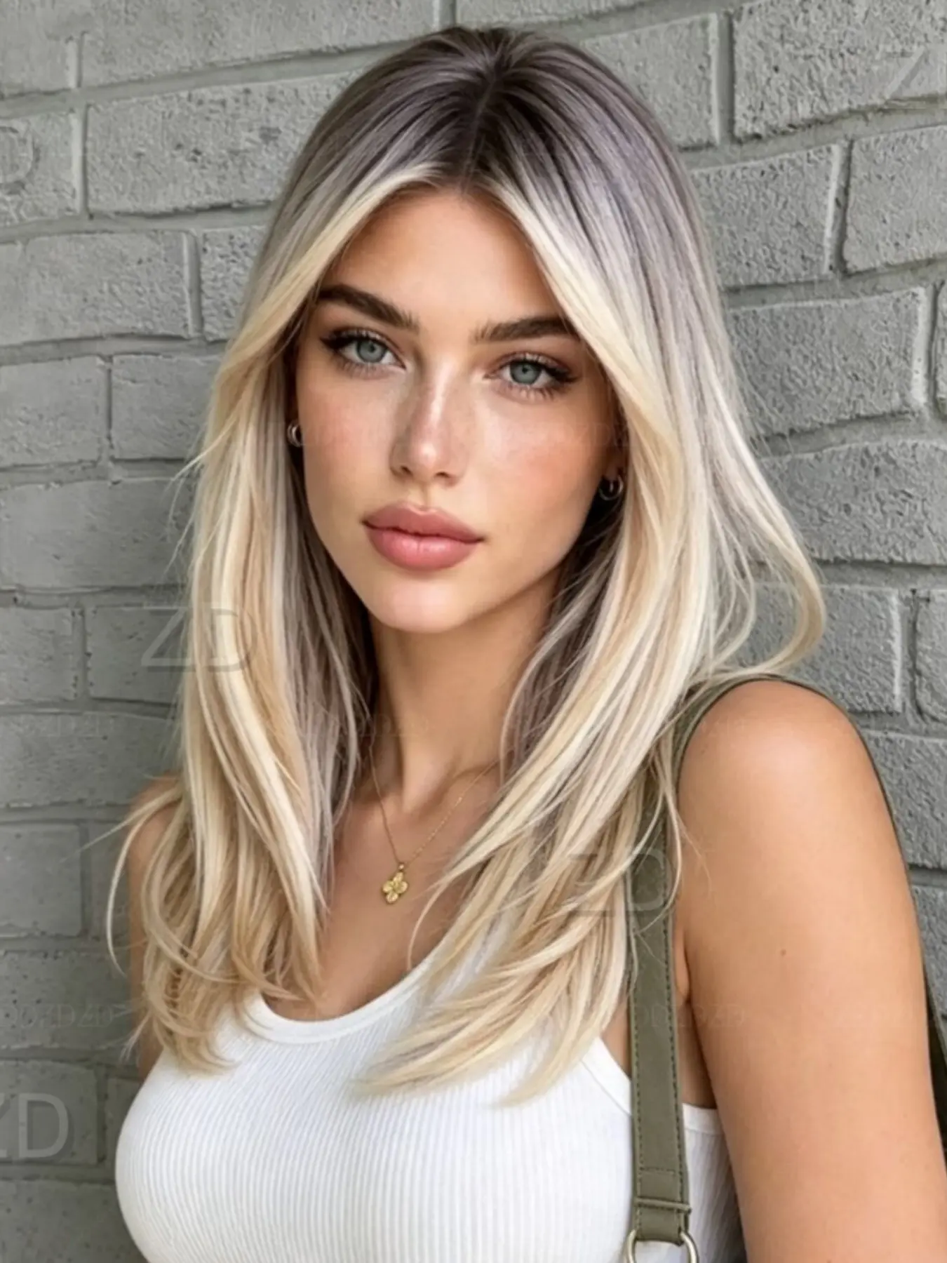 Soft 14-Inch Density 150 Highlight Straight Wig, 100% Human Hair, Front Baby Hair Lace, Women's Daily Wear