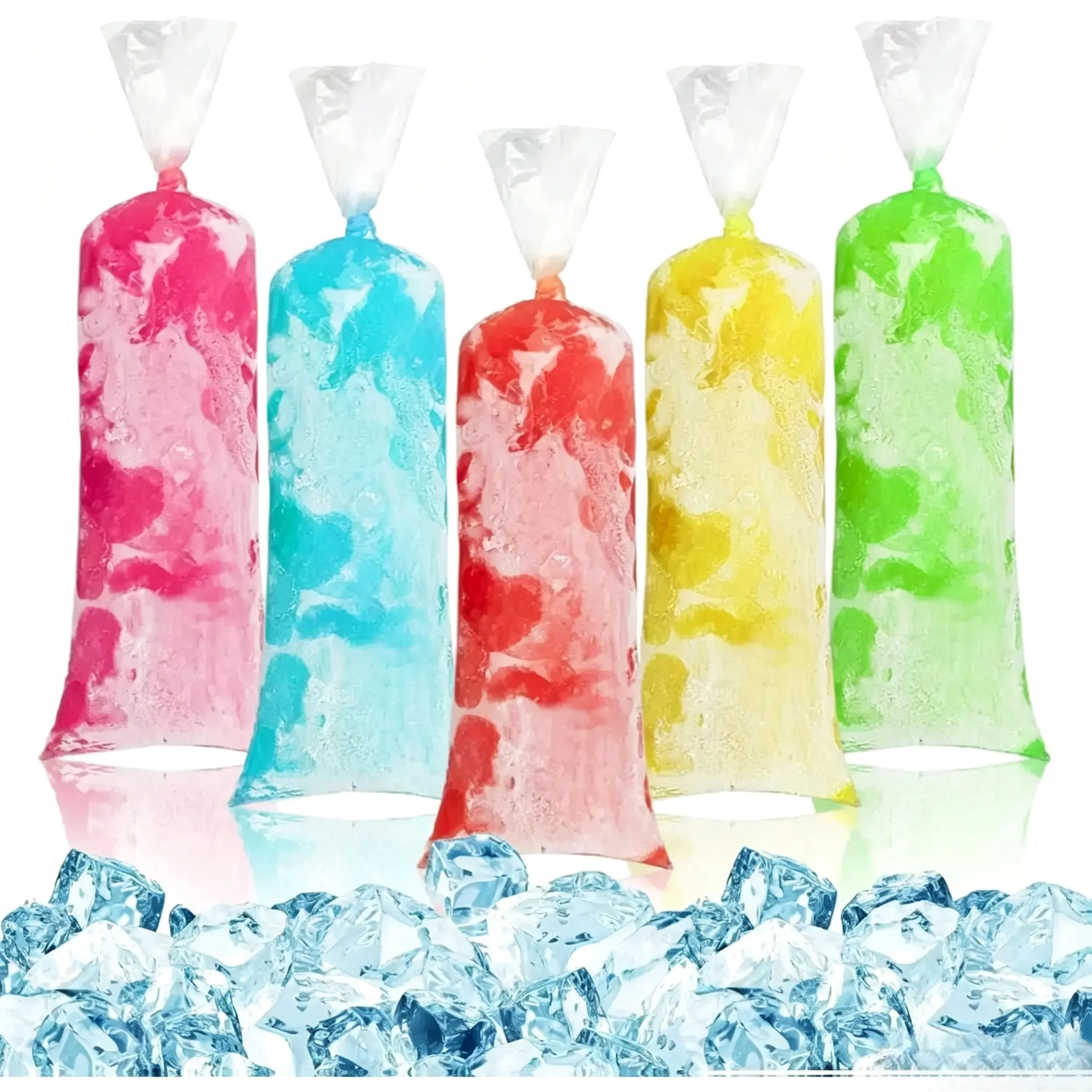 [New Deal] 100 Ice Candy Plastic Bags - Bolsas para bolis de hielo mexicanos Freeze Icepop Bags Popsicle Mold bolsas para helados caseros Popsicle Wrappers Yogurt Ice Cream Smoothie Mold Bag, Freezer Bag, Ice Cream Molds