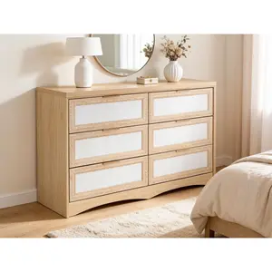 6-Drawer IKEA-Style Indoor Chest of Drawers - Multi-Purpose Storage Cupboard for Kitchen, Bedroom Furniture Cabinet Locker