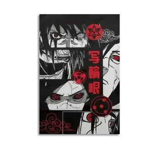 Uchiha Clan Sharingan Poster Unframed  - Sasuke & Itachi Wall Art |   Naruto Manga-Inspired Design(New Product Launch)