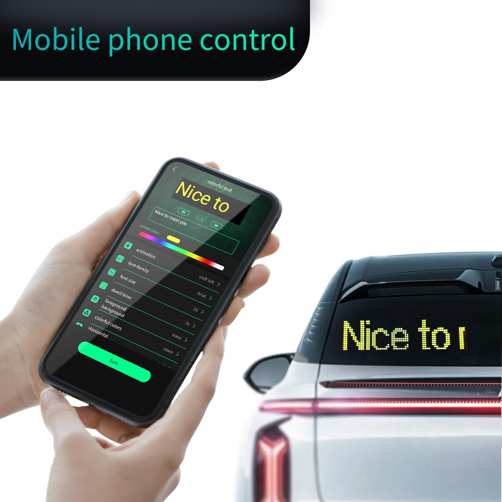 Smart LED Car Window Sign, APP Controlled Programmable Light, Custom ...