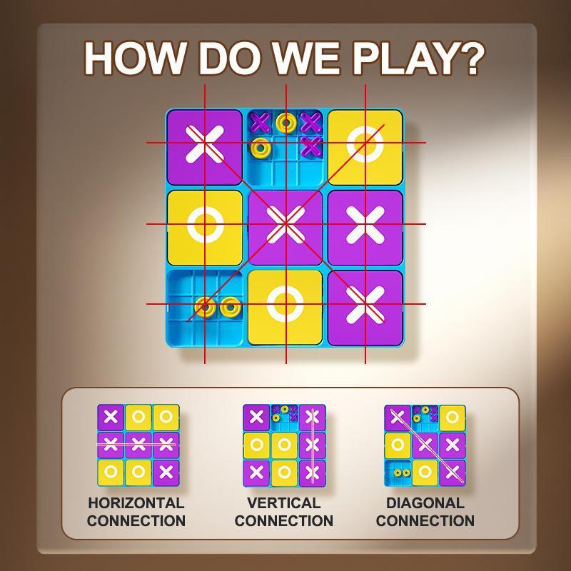 Color Tic-Tac-Toe Board – Ultimate 2-Player Educational Toy | Brain-Boosting Hand-Eye Coordination | Parent-Child Family Game Night | Portable Gift for Christmas, Easter & Back-to-School