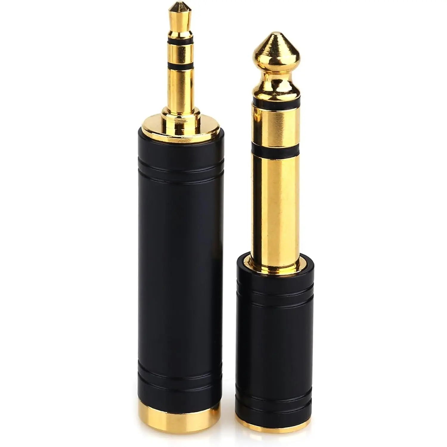 3.5mm to 1/4 (6.35mm) Stereo Pure Copper Headphone Adapter, 2 count | 1/8 Male to 1/4 Female & 3.5 F to 6.35 M Bidirectional audio adapter for Guitar Amp, Mixer, Piano keyboard, Studio  Audio