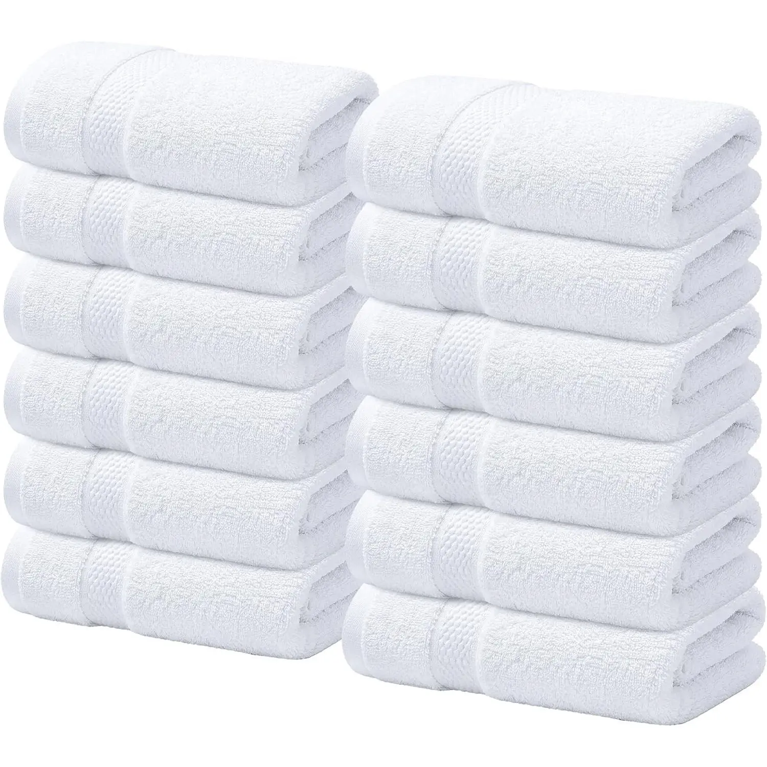 100% Cotton Luxury Washcloths for Showering - 12 Pack | 13x13 Soft and Absorbent Face Towels for Bathroom, Gym, Spa & Hotel UseGift