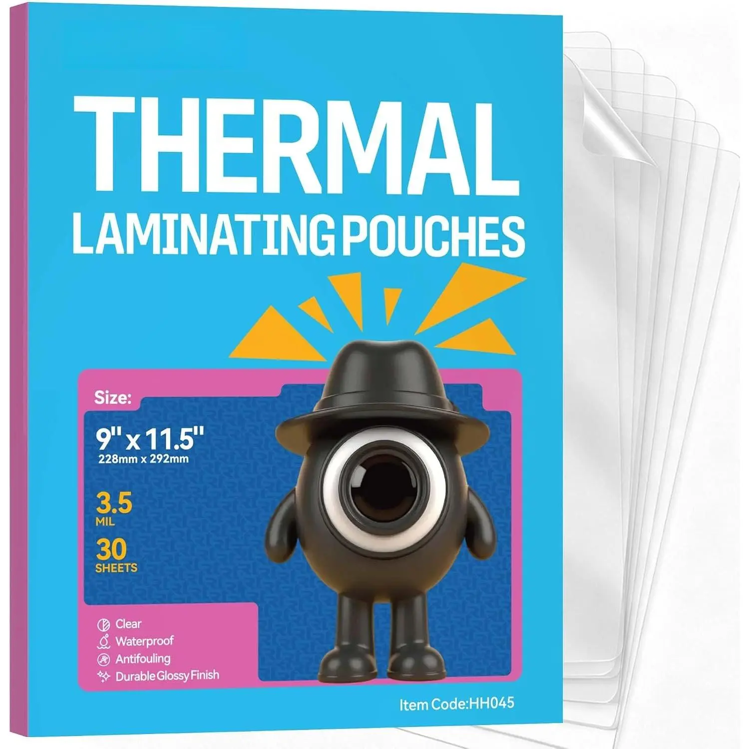 3.5Mil Laminating Sheets 8.5 x 11 Inches,30Pack Letter Size Thermal Laminating Pouches 9 x 11.5 Clear Lamination Sheet Paper Round Corners, Clear for Documents,Office,School, Supplies