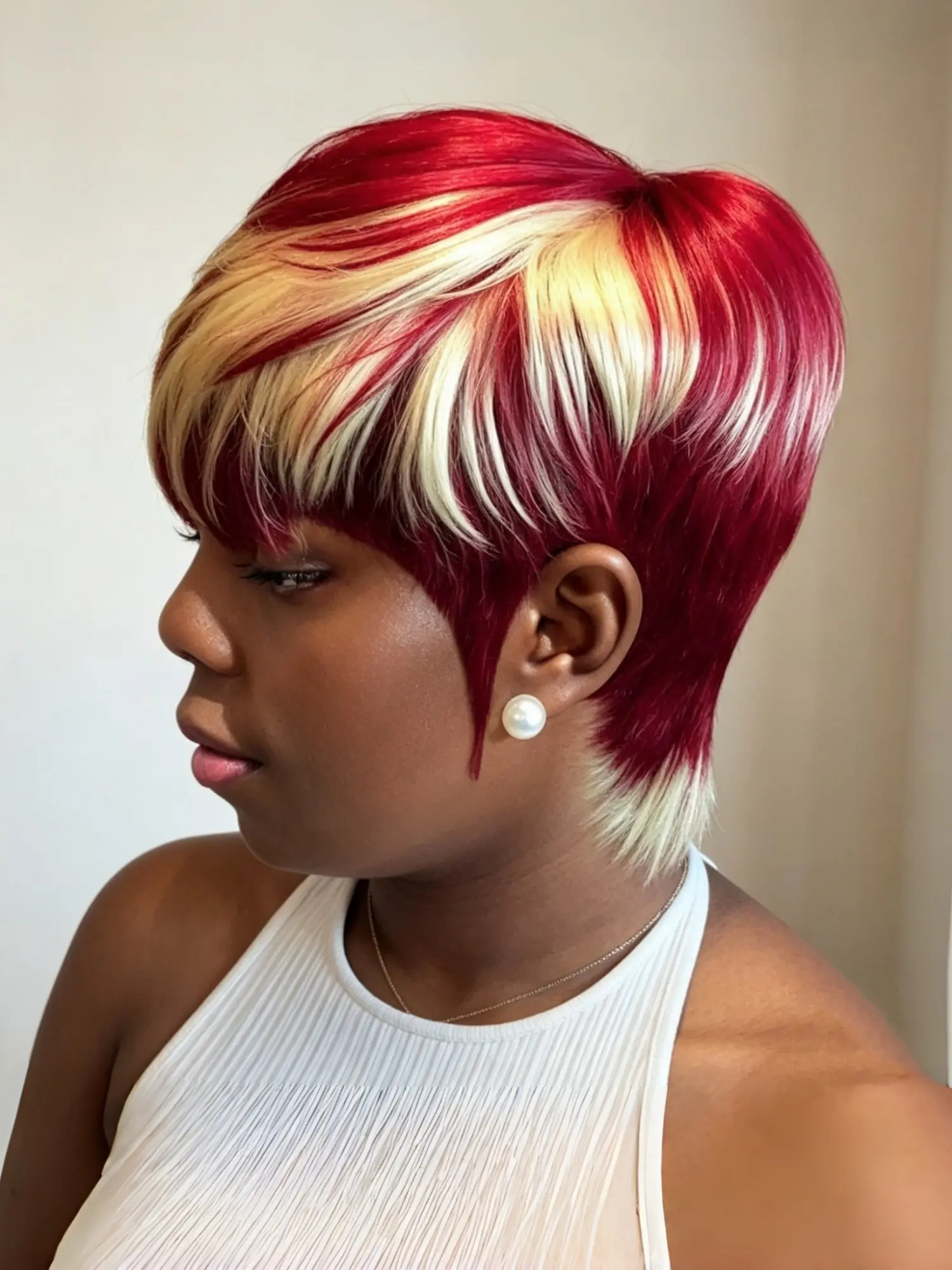 Short Pixie Cut Human Hair Wigs with Bangs Full Machine Made Glueless Wigs for Women Daily Wear （99J/613）
