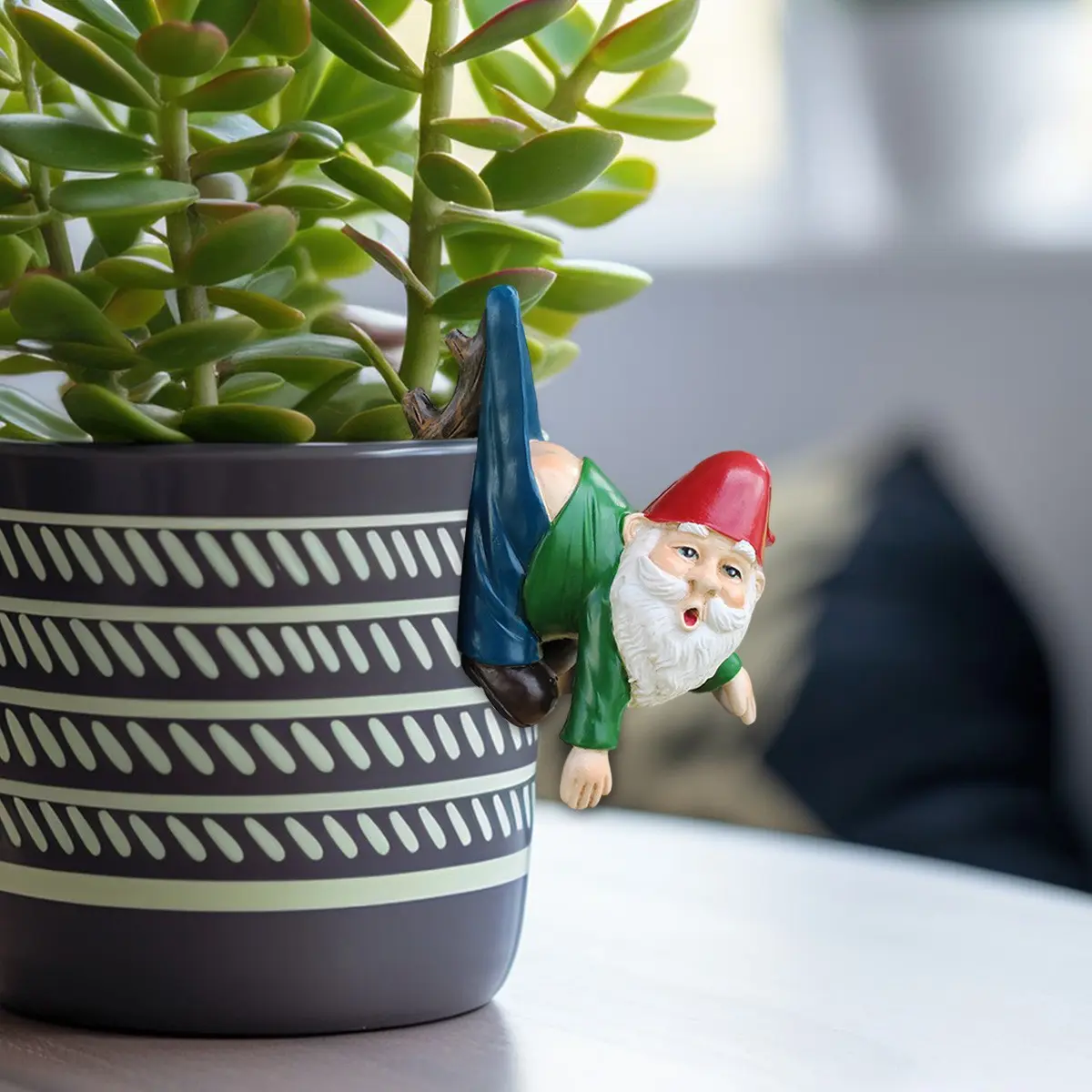Naughty Dwarf Statue for Patio Balcony, Quirky Comedy Aesthetic, Trending Gag Gift for Gardeners and Friends, Retro Style Decor