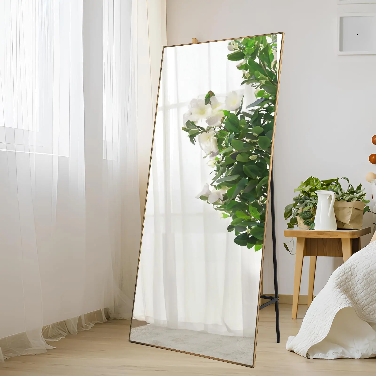 GARVEEOversized Full-Length Mirrors in Various Sizes (71x31, 76x34) Featuring HD Explosion-Proof Glass, Sleek Aluminum Alloy Frames, Versatile Leaning or Floor Stand Options, Ideal for Bedroom, Living Room, and Gym Use