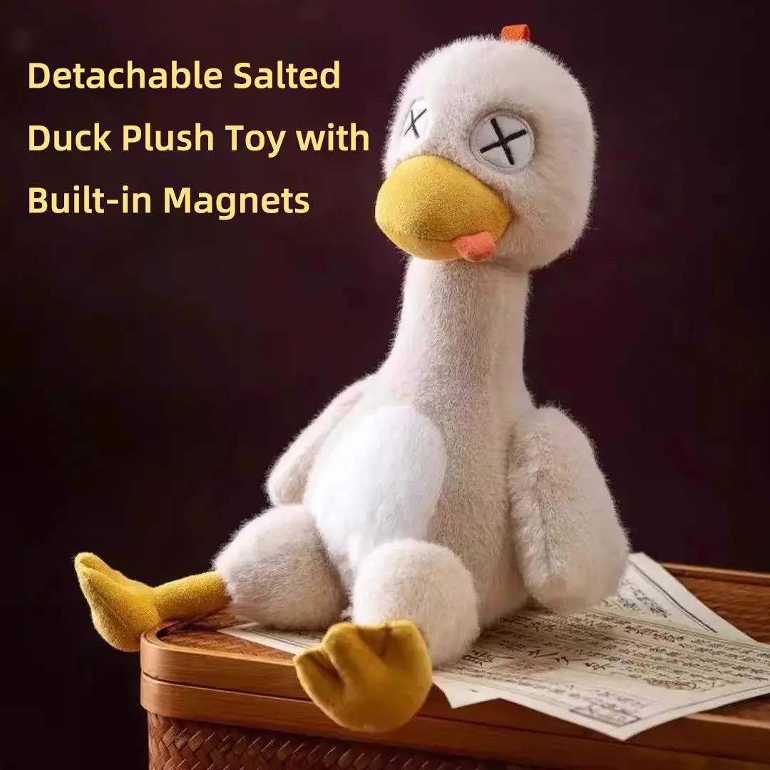 Detachable Magnetic Assembled Salted Duck Plush Soft Fluffy Disjointed Duck Stuffed Funny DIY Magnet Decor Plush