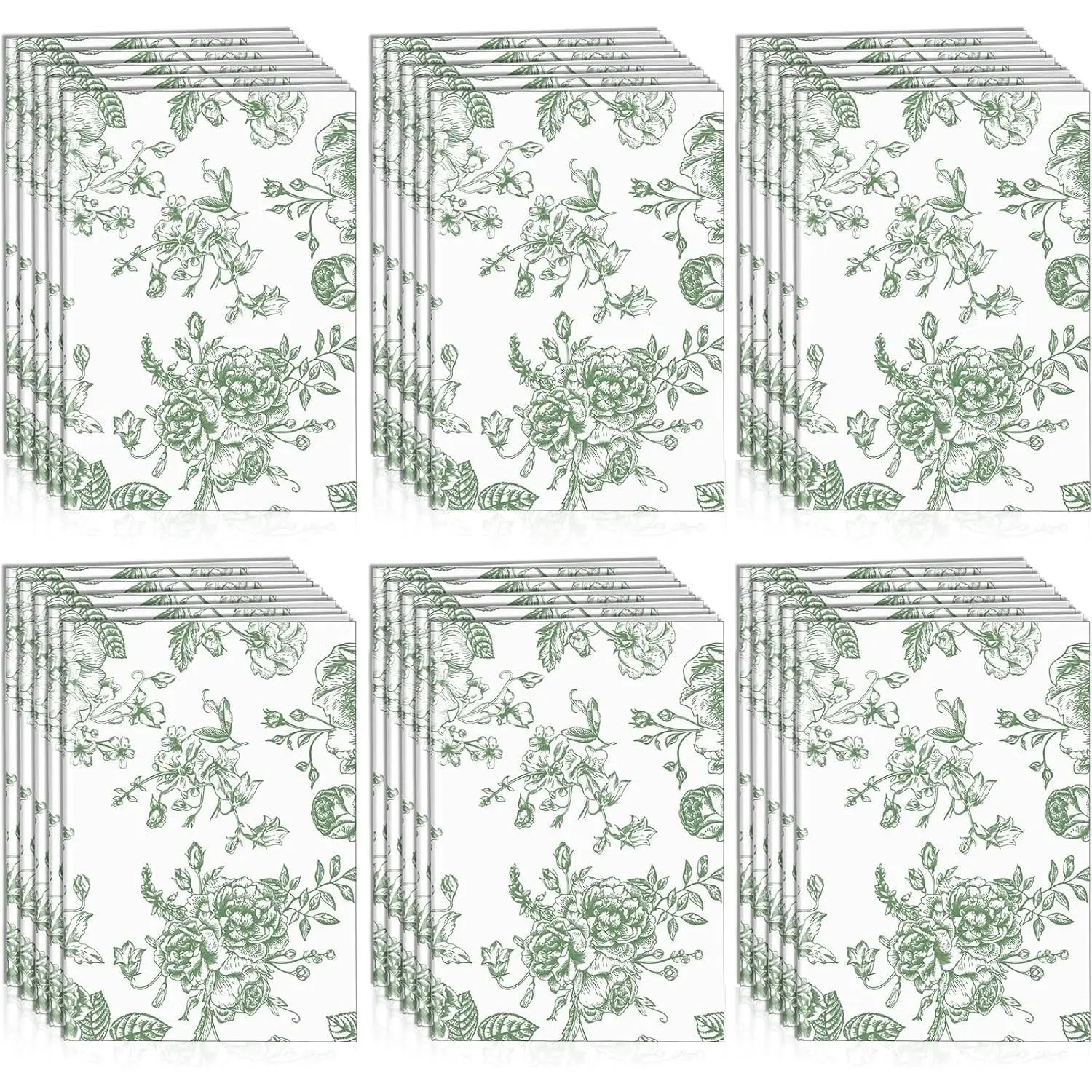 30 Pack Sage Green Floral Pocket Notebook Chinoiserie Mini Notebooks Wedding Flower Aesthetic Notepads  Bridal Shower Lined Journal for  to School  Office Supplies