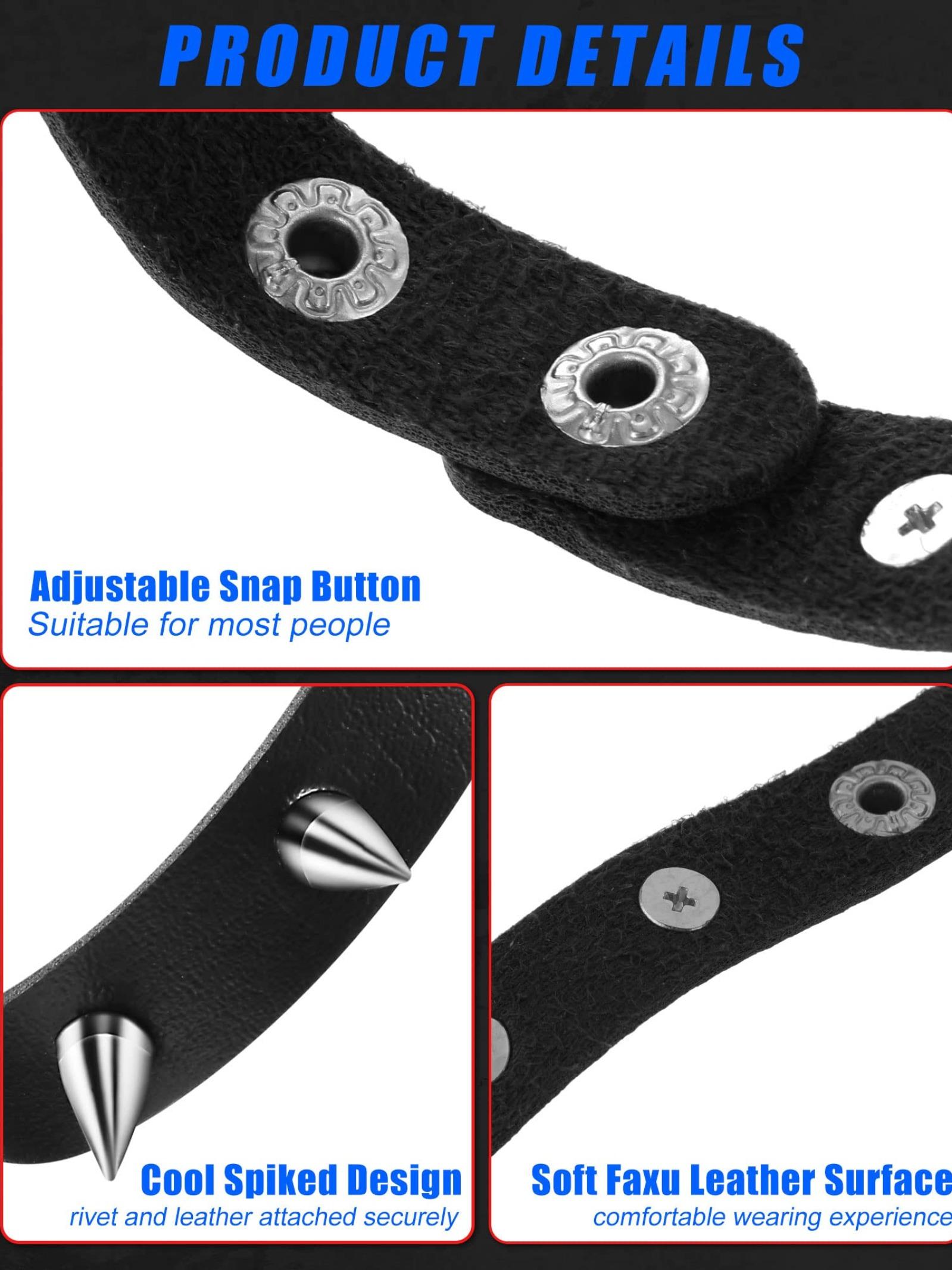 Punk Style Spiked Studded Decor Bracelet, Fashionable Leather Rivet Bracelet for Men & Women, Trendy All-match & Exquisite Jewelry for Birthday Gift, Trendy Fashionable Accessories