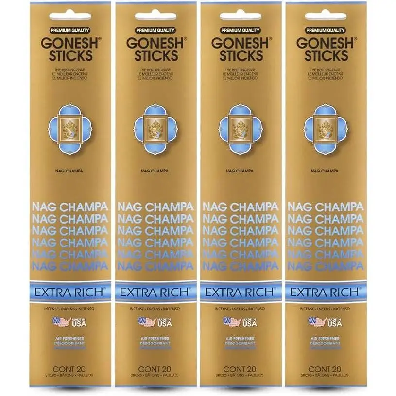 - Extra Rich Scented Incense Sticks - Non-Toxic 10” Slow Burn Aromatic Sticks - Nag Champa - 80 Pack