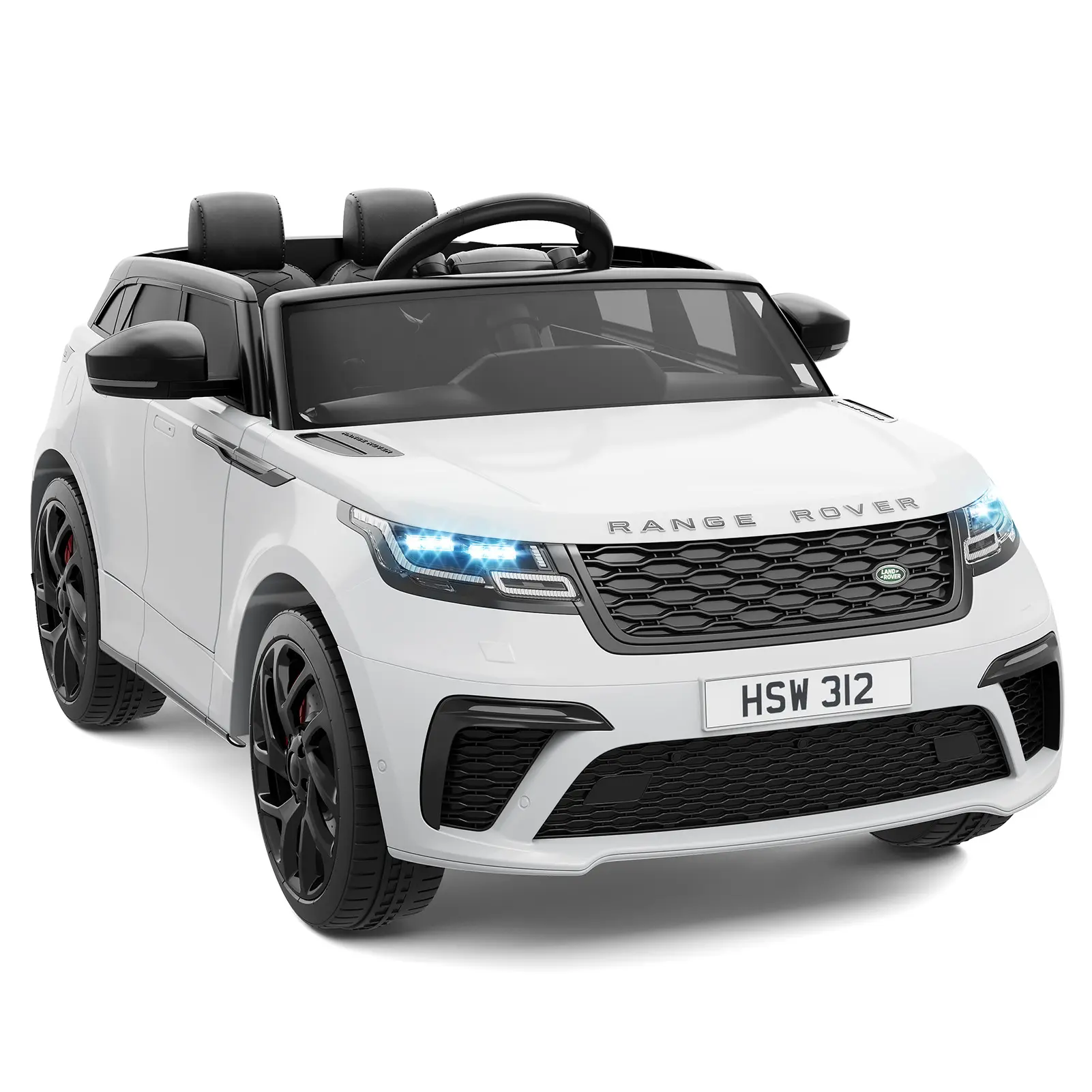 Kids Ride On Car with Remote, Licensed Land Rover Electric Car, Ride On Toys for Kids 3-8 with Mp3 Player, Rocking, Pull Rod, White/Black/Red/Pink