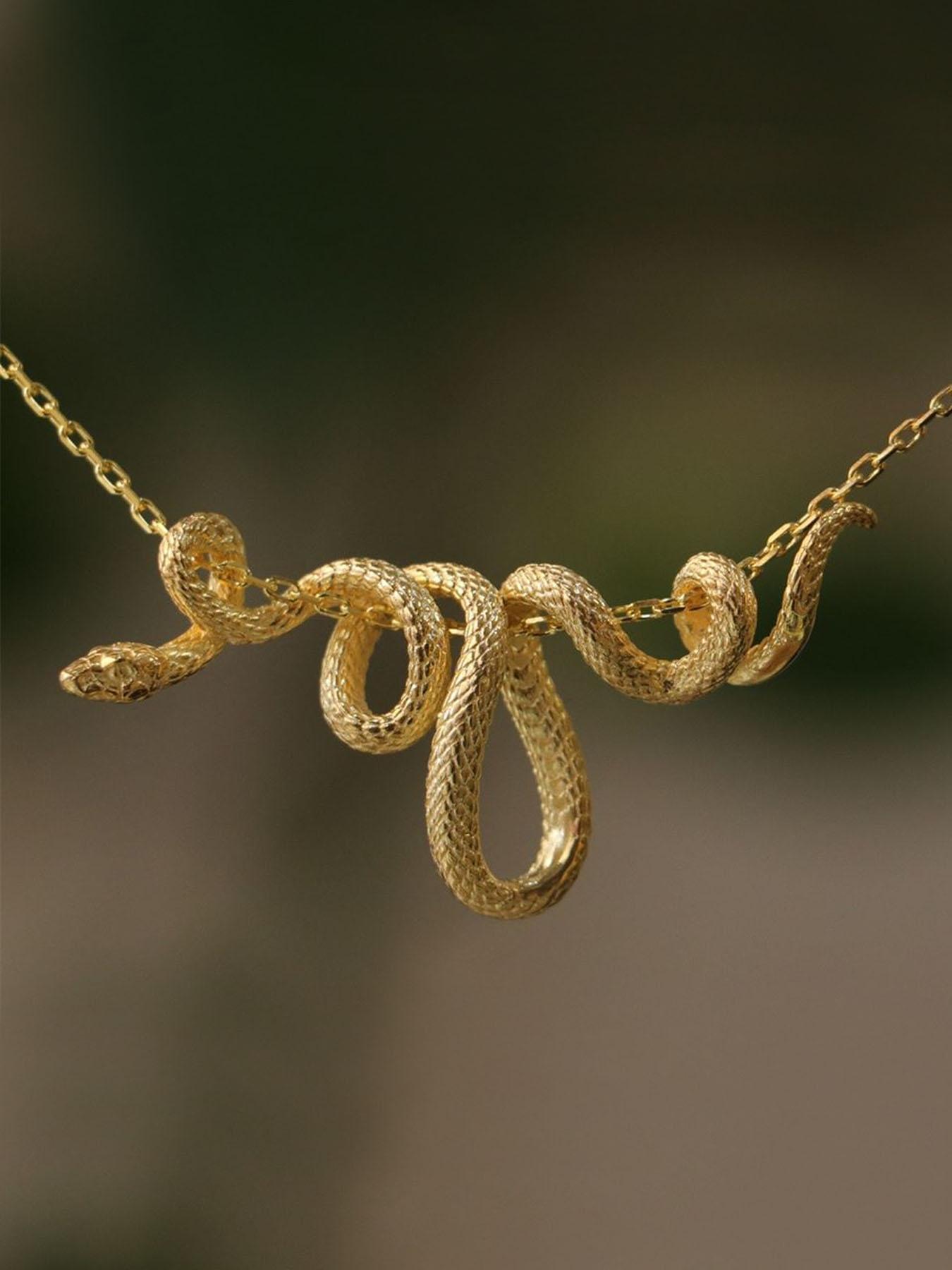 Punk Style Snake Design Pendant Necklace, Retro Hip Hop Necklace, Fashion Creative Necklace for Party, Daily Clothing Decor for Girl, Trendy All-match & Exquisite Jewelry for Birthday Gift, Jewelry Gifts