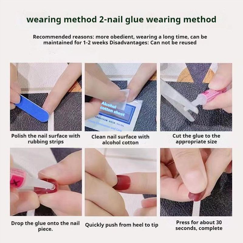 Personalized Press-On Nails Versatile Detachable Reusable Acrylic False Nails with Nail Art Patches Plastic Fake Fingers for Easy Nail Changes