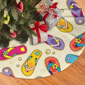 Flip Flops Beach Summer Times Christmas Tree Skirt Funny Tree Mat for Farmhouse Xmas Holiday Party Decorations Indoor Outdoor 36 Inchfidget toys