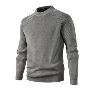 Men's Pullover Sweater, Casual Mock Neck Long Sleeve Solid Polyester Knit Top for Fall, Winter, and Spring Wear, Longsleeves
