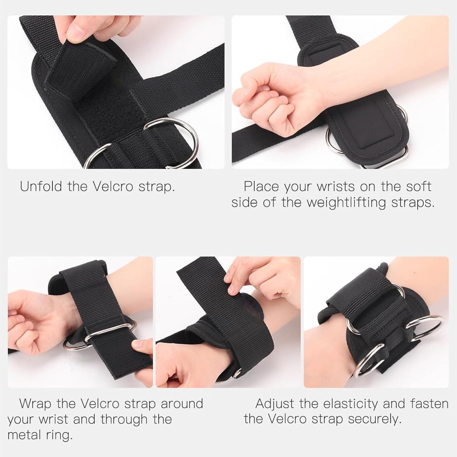 Weight Lifting Straps,Lifting Wrist Straps,Weight Straps,With D-Rings,Wrist Wraps for Weightlifting,for Men and Women for  Machines,Deadlifts,Snatches,Pull-Ups