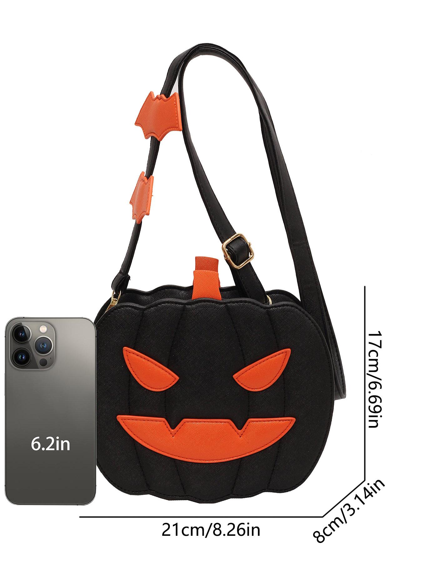 Halloween pumpkin shaped women's crossbody bag shoulder bag, simple and personalized niche holiday bag, pumpkin head women's bag with design sense, cute cartoon bag, suitable for Halloween use or as a gift for friends.