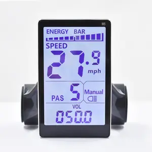 M5 Ebike LCD Display UART No.2 Protocol 24V/36V/48V/60V Aluminum Alloy Electric Bike E-Bike Screen for Enriching Cycling Journey