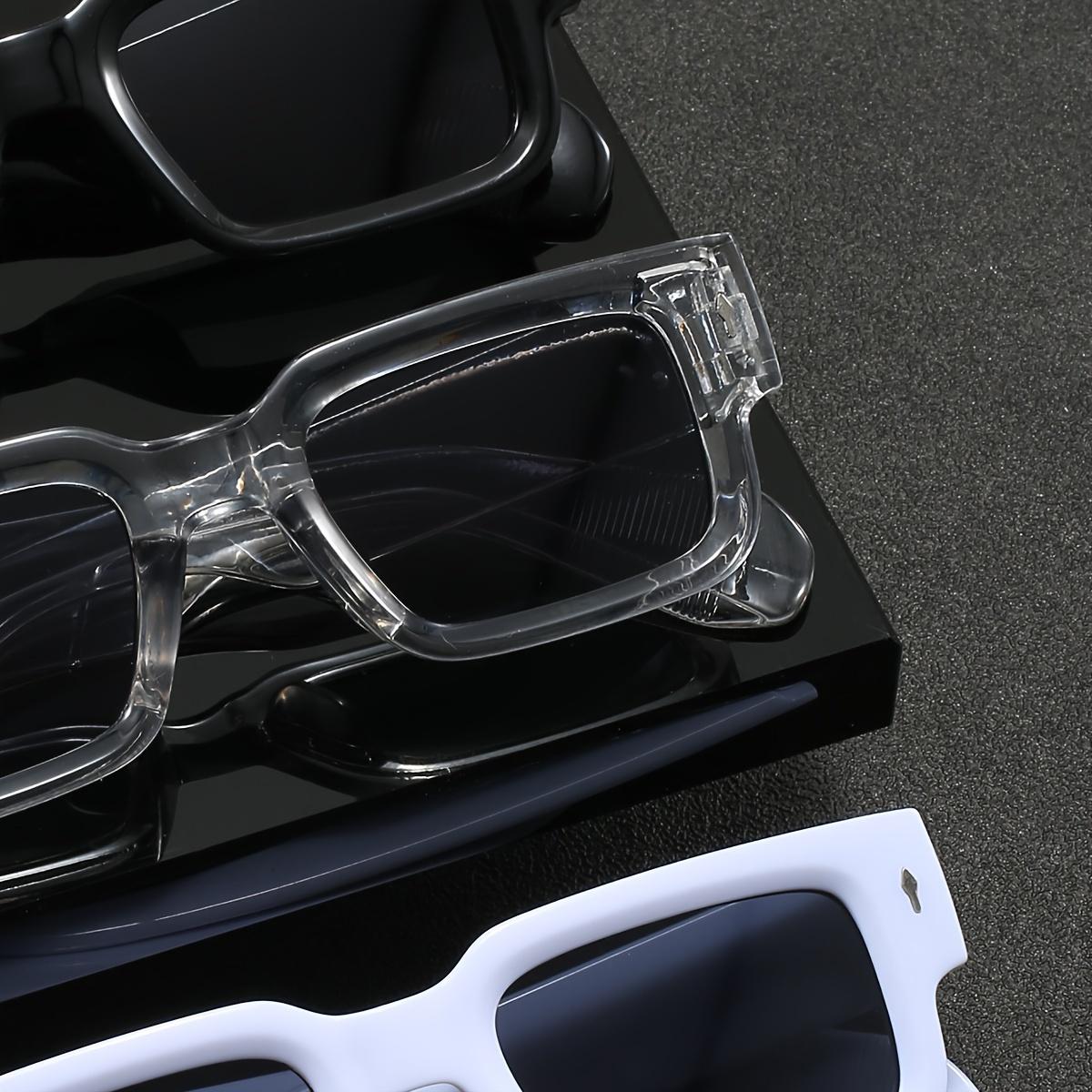 3 PCS Men's Lightweight Plastic Small Frame Square Fashion Glasses - Anti-Reflective Lenses, Black/Transparent/White Frames for Driving, Daily Use, & Music Festivals, Driving Eyewear, Sleek Eyewear Design, Highquality Lenses, Festival Goers gift for women