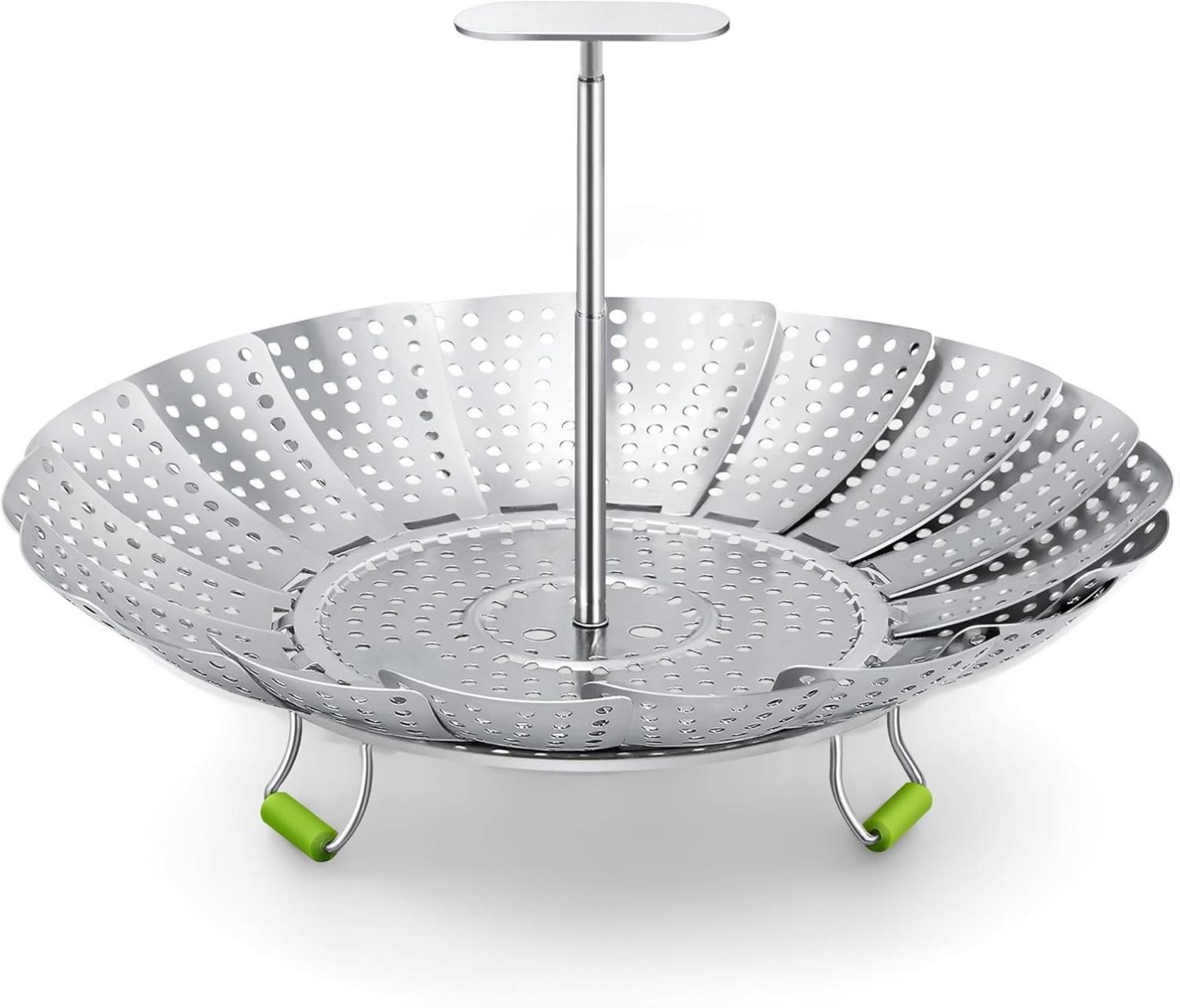 Steamer Basket, 3rd Generation Stainless Steel Vegetable Steamer with Extendable Handle for Cooking Food, Folding & Expandable Veggie Steam Insert, Fit Various Size Instant Pot (5.5" to 9") Steamer Basket, 3rd Generation Stainless Steel Vegetable Steamer with Extendable Handle for Cooking Food, Folding & Expandable Veggie Steam Insert, Fit Various Size Instant Pot (5.5" to 9")