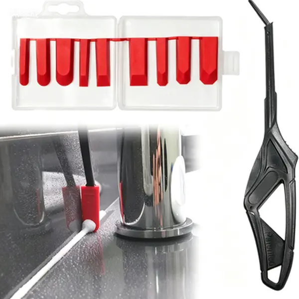 10-Pc Plastic (POM) Caulking Finishing Tool Kit, Silicone Sealant Smoother with Ergonomic Rotatable Handle, Comfortable Durable Grip for Window, Tight Corners & Smooth Surfaces