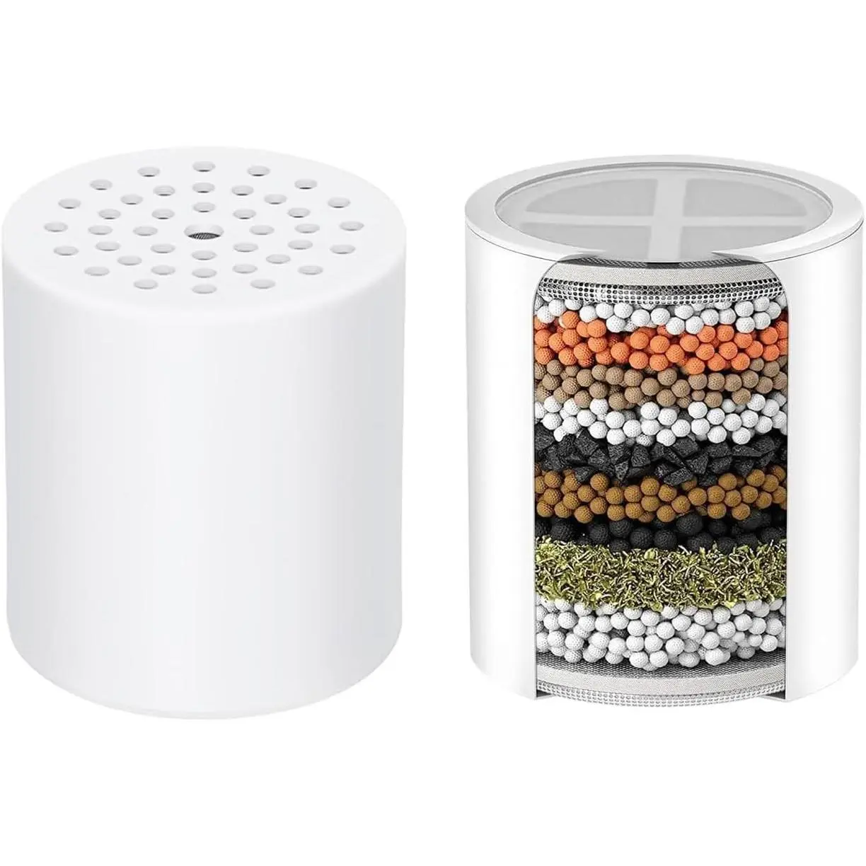 Shower Filter for Showerhead,Compatible with SparkPod and ?Weaqua Showerhead,Multi Stage Filtration Systems for Hard Water,Reduces Chlorine,Fluoride and Harmful Substance.(2Pack)