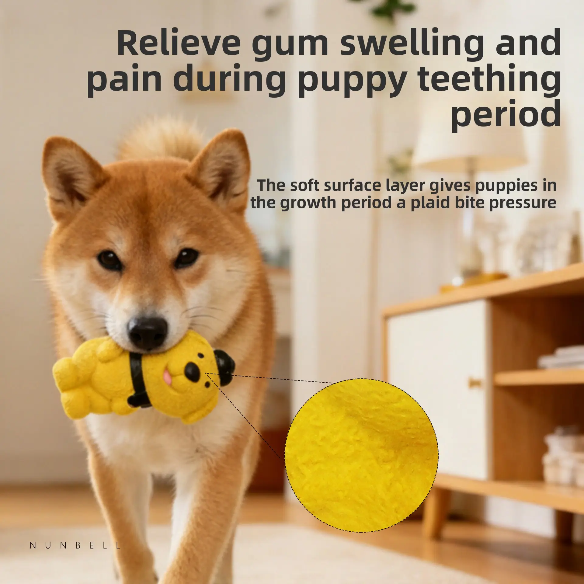 Nunbell Dog Toy Soft Latex Puppy Sounding Toy for Teething and Dental Cleaning Interactive Training