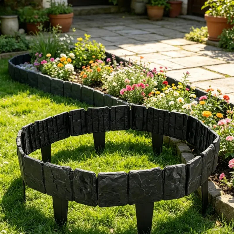 European Style Outdoor Plastic Folding Fence, /, Interlocking Design, Waterproof Sunscreen, Garden Decor & Area Divider