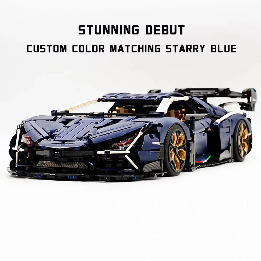 1:8 Scale Large Starry Sky Lanbo Supercar Building Blocks Realistic Simulation 963 Racing Car Model Exquisite Display Ornament Advanced DIY Assembly High tech Bricks Sets Toy Collectible Gift For Adult Car Lovers Diy Engineering Model