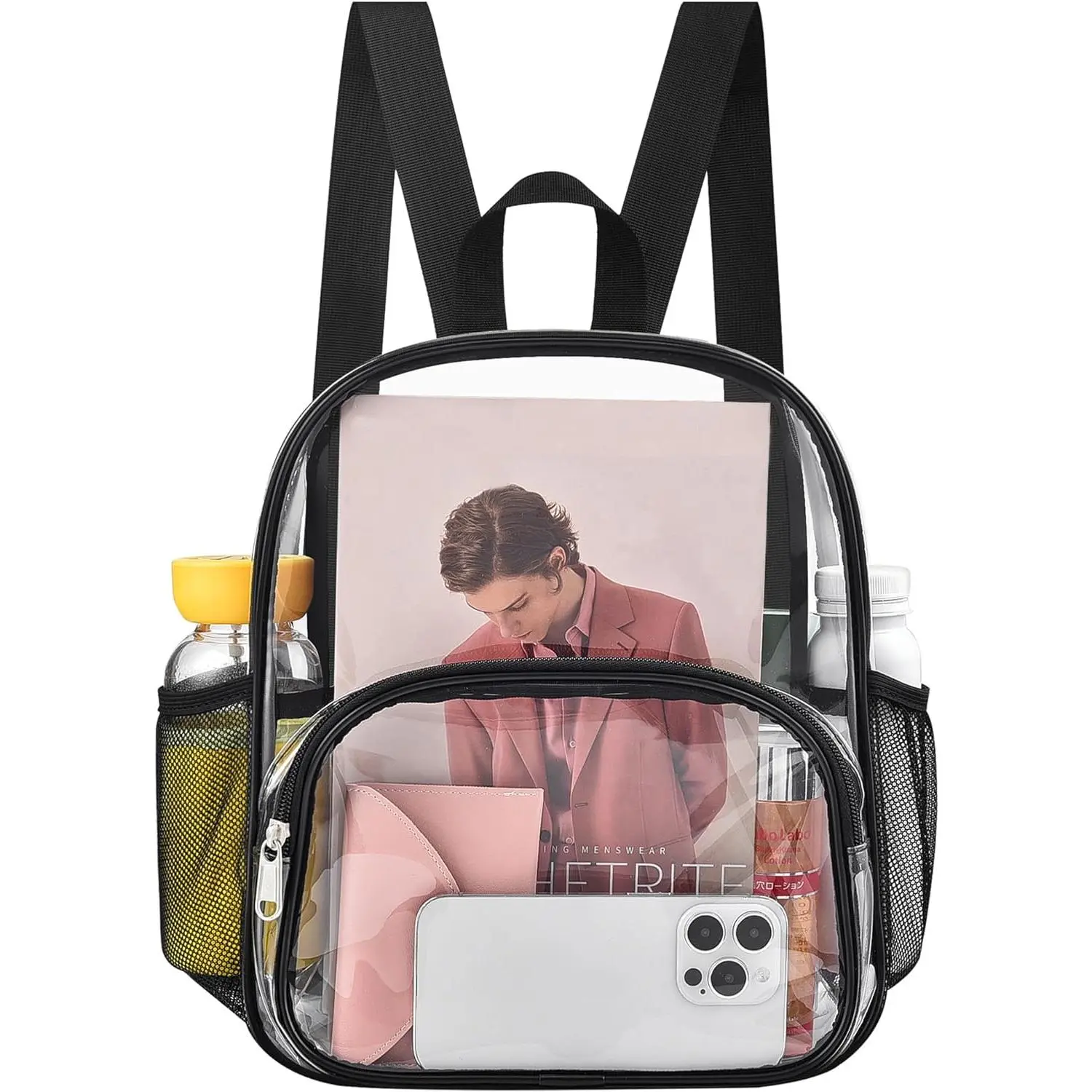 Clear Backpack for Stadium Events Stadium Approved Clear Backpack 12x12x6 with Front Pocket for Concert  Fashion Women Backpack Events Work Travel