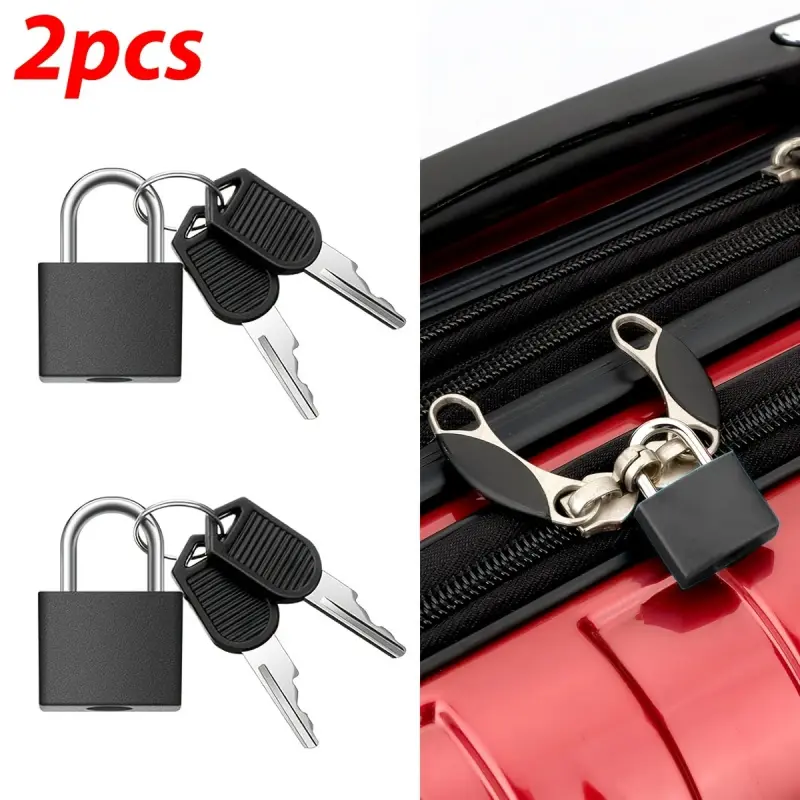 2 mini locks with padlocks and luggage locks