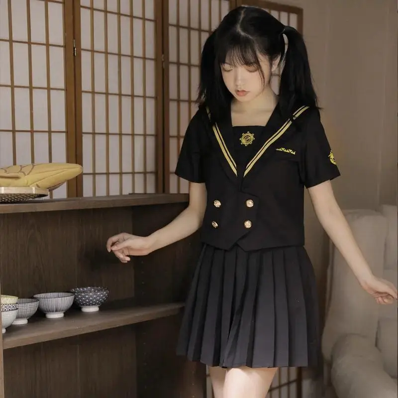 Women's Japanese School Uniform 2-Piece Set - S-3XL Plus Size Sailor Blouse & Pleated Skirt, Lady's Party Wear Clothes, Festive & Party Accessories