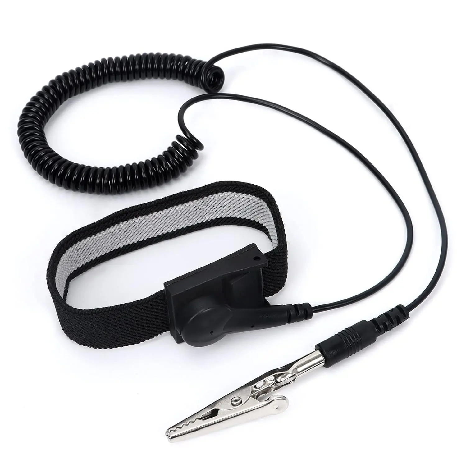 Anti Static Wrist Strap, 11" Antistatic ESD Wrist Band with Extra Long Cord, Alligator Clip, Grounding Bracelet Elastic Adjustable Wristband for PC Computer Building Electronics Repair